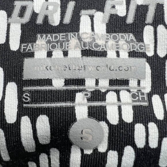 Nike Running Leggings Women Size S Black White Printed Mesh Cropped Yoga Stretch - Picture 5 of 14